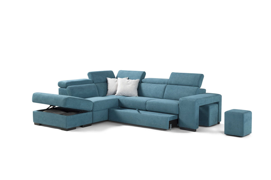 LORIS - ANGOLO TERMINALE REVERSIBILE CON POUF CONTENITORE