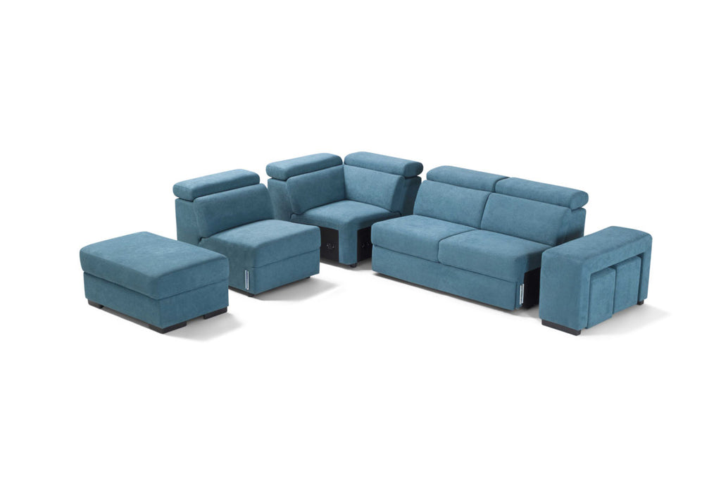 LORIS - ANGOLO TERMINALE REVERSIBILE CON POUF CONTENITORE