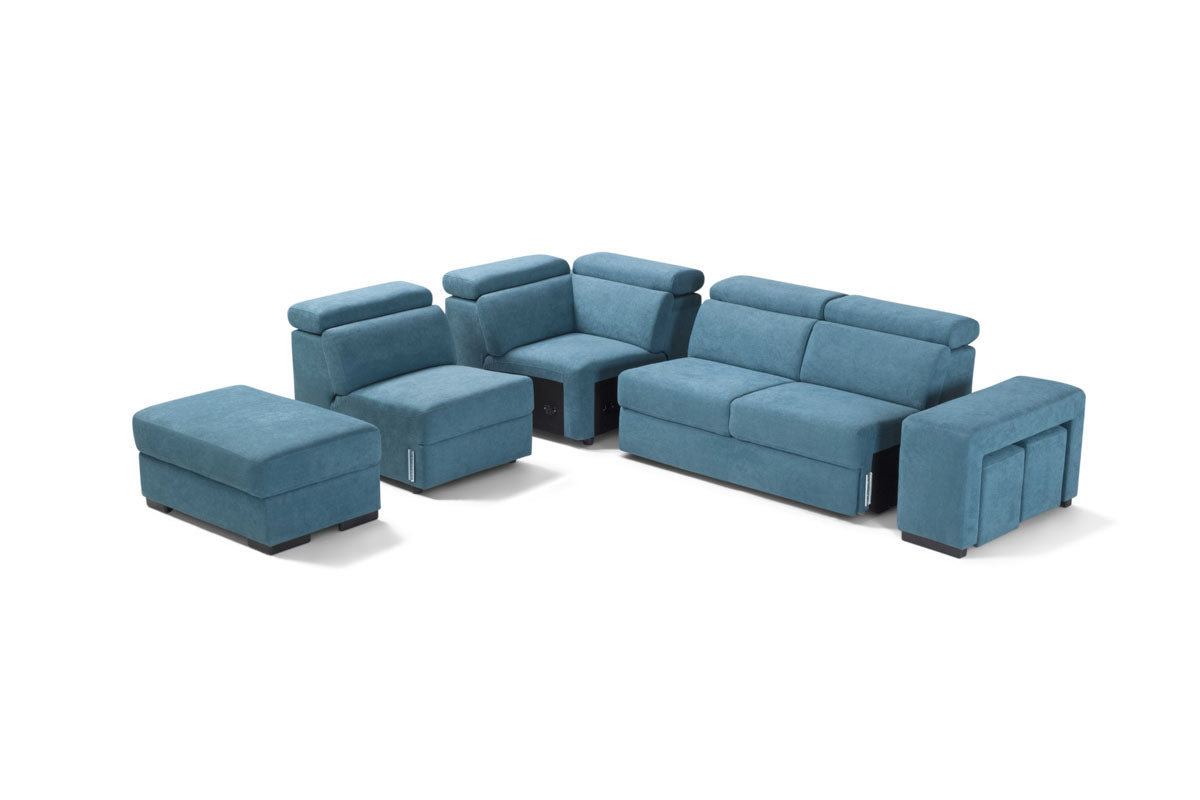 LORIS - ANGOLO TERMINALE REVERSIBILE CON POUF CONTENITORE