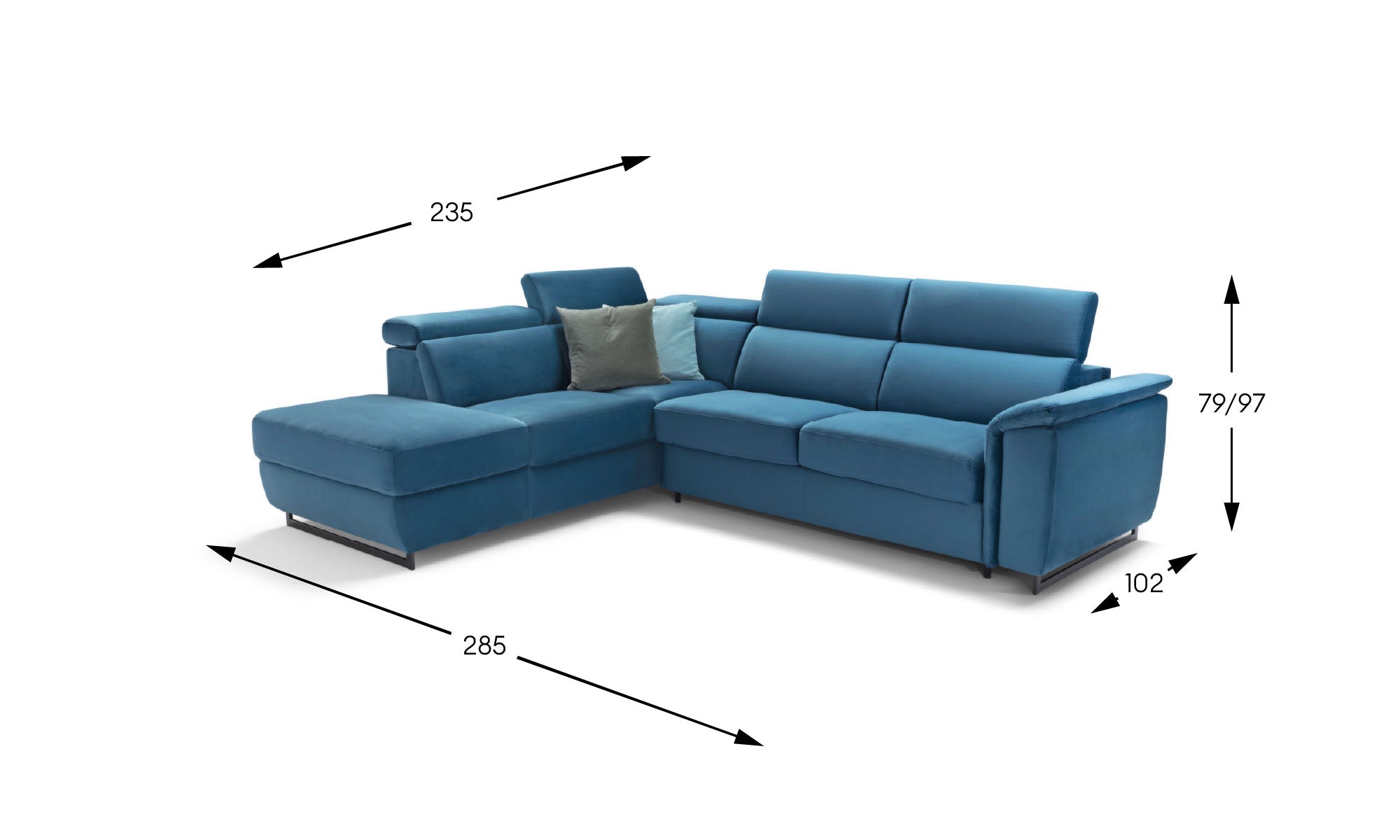 MIKE - ANGOLO TERMINALE CON POUF CONTENITORE 3 POSTI RIBALTA